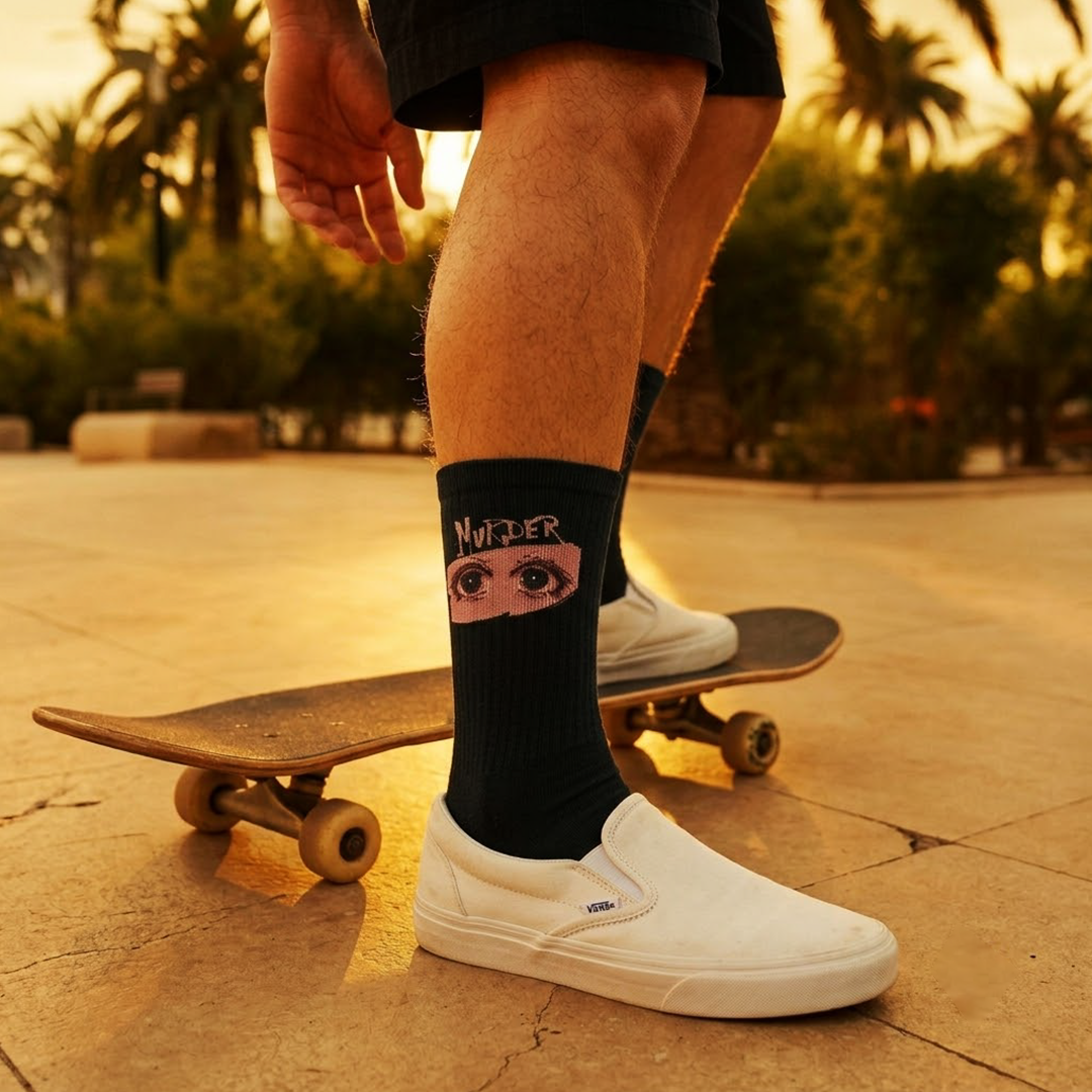 Murder Eyes Socks (Black)