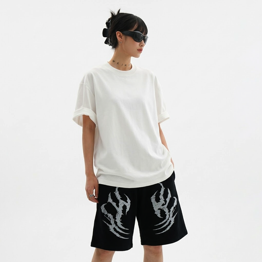 Tribal Scratch Black Shorts